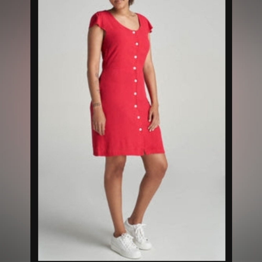 Slim-Fit Cap Sleeve Dress / Raspberry Red XL Tall / American Tall